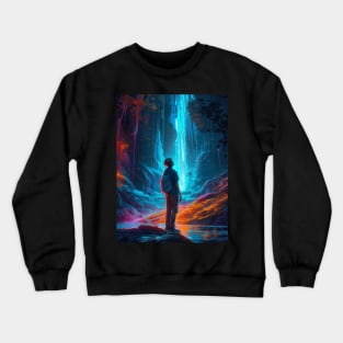 boy in the middle of forest Crewneck Sweatshirt